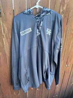 Colosseum Gray and Black Hooded Jacket with White Camo Accents